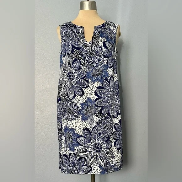 work dresses a line London Times Floral Print Round Keyhole Detail Neckline Sleeveless Empire  Waist A-Line Maxi Halter Dress| Available at Curated Brands in Los Angeles
